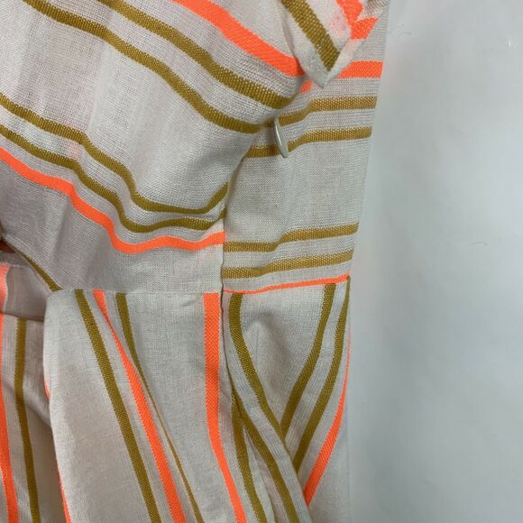 Kendall + Kylie Womens Tie Front Colorblock Stripe Jumpsuit V Neck NWOT Size M - Picture 10 of 10